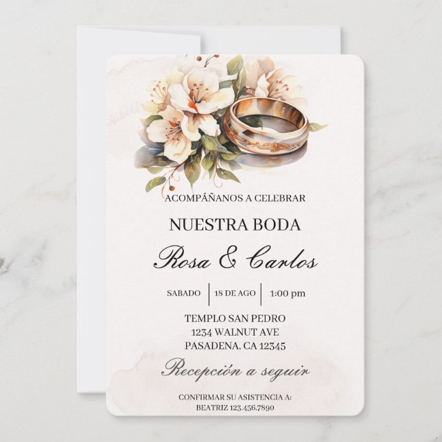 Invitacion de boda con anillo einladung (Vorderseite)