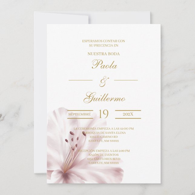 Invitación de boda con flor orquídea einladung (Vorderseite)