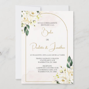 Invitacion de boda con ramo blanco einladung