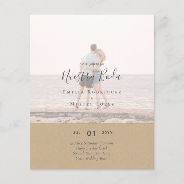 Invitación de Boda con Superposición de Fotos (Vorderseite)