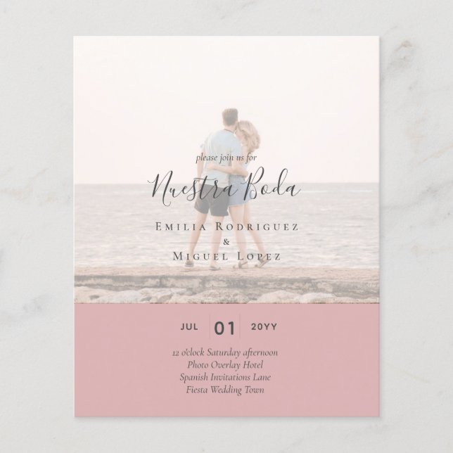 Invitación de Boda con Superposición de Fotos Flyer (Vorne)