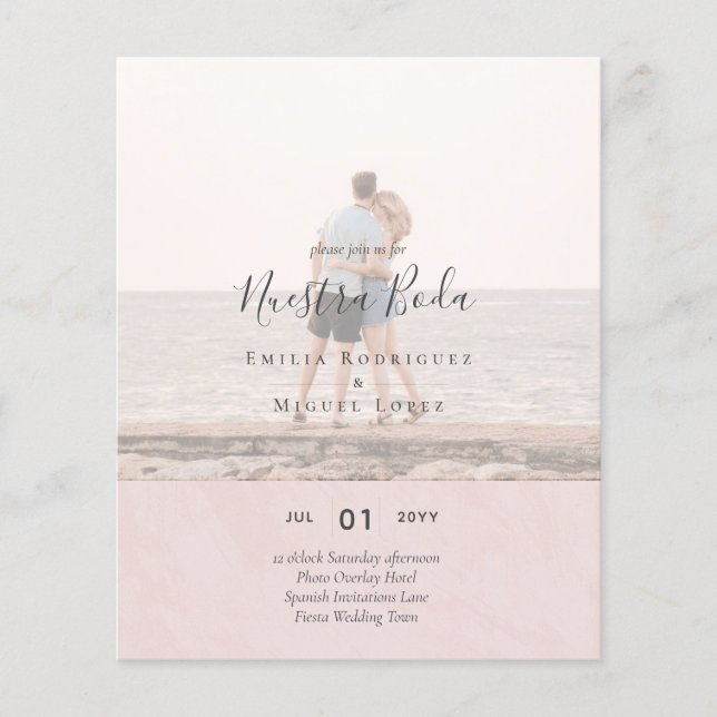 Invitación de Boda con Superposición de Fotos Flyer (Vorne)