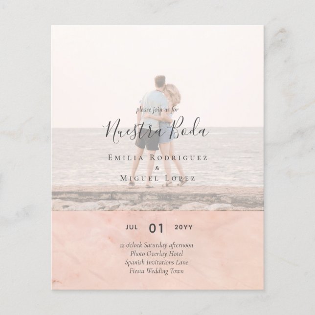 Invitación de Boda con Superposición de Fotos Flyer (Vorne)