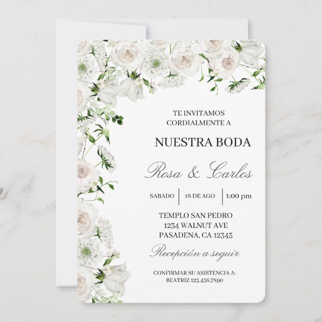 Invitacion de boda de flor hortensia einladung (Vorderseite)