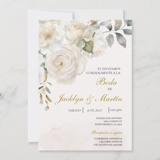 Invitación de boda editierbar einladung (Vorderseite)