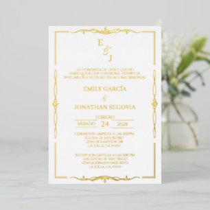 Invitación de boda gold-folialista folieneinladung