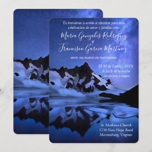 Invitacion de Boda Noche Estrellada en la Montaña Einladung