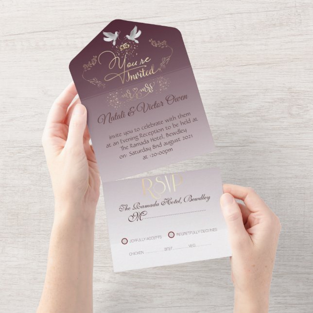 invitación de boda personalizada con anillos all in one einladung (Abreißen)