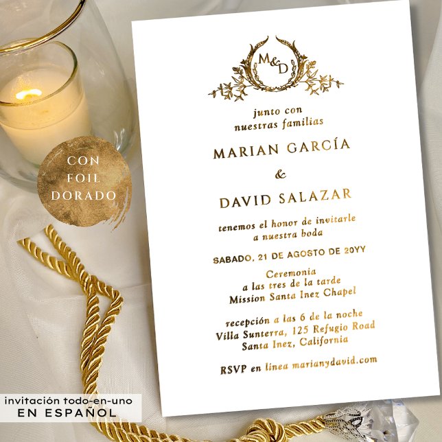 Invitacion De Boda Todo Incluido de Metal Dorado Folieneinladung (Von Creator hochgeladen)