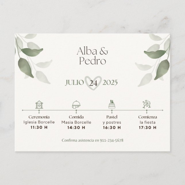 Invitación de Bodas Feiertagspostkarte (Vorderseite)
