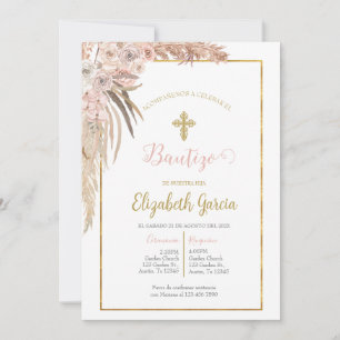 Invitación de boho para bautismo einladung