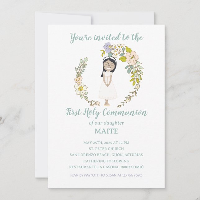 Invitación de Comunión MAITE Einladung (Vorderseite)