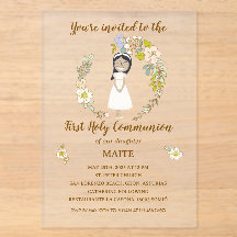 Invitación de Comunión MAITE (sobre acrílico )