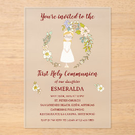 Invitación de Comunión sobre acrílico ESMERALDA Acryleinladungen