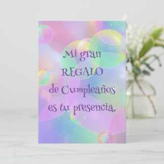 Invitación de Cumpleaños - Burbujas Einladung