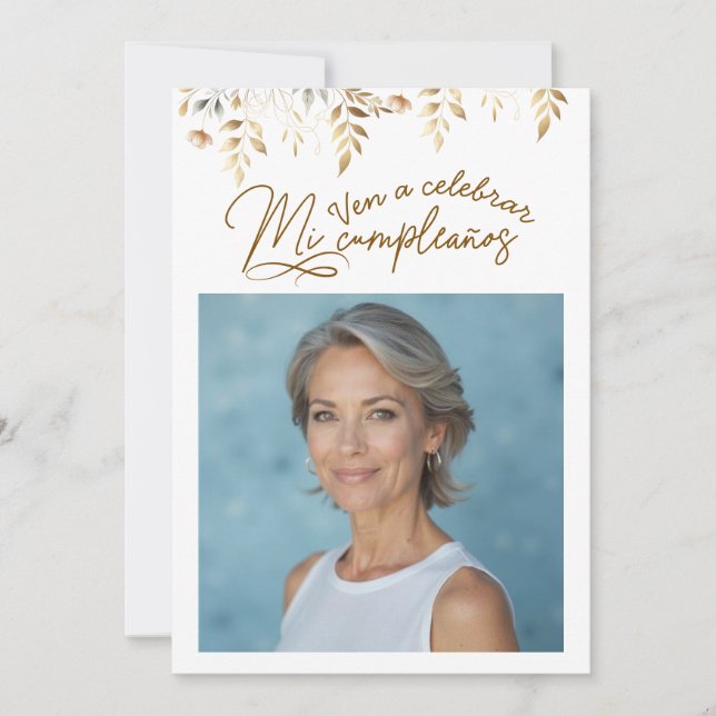 Invitación de cumpleaños de 50 años con foto einladung (Vorderseite)