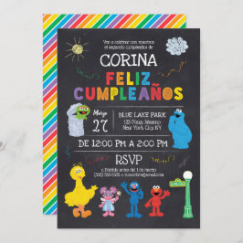 Invitación de Cumpleaños de Plaza Sésamo Einladung