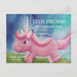 INVITACIÓN DE CUMPLEAÑOS - FIESTA UNICORNIO POSTKARTE