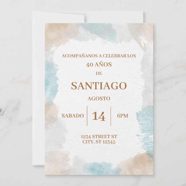 INVITACION DE CUMPLEANOS PARA HOMBRE EINLADUNG (Vorderseite)