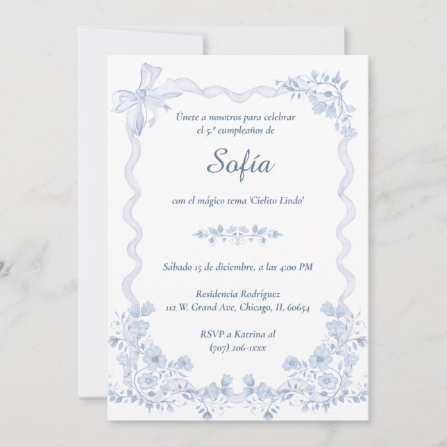 Invitación De Cumpleaños Temática Cielito Lindo Einladung (Vorderseite)