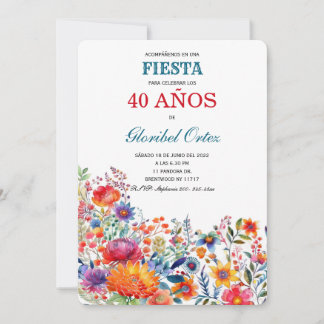 Invitación de Fiesta 40 Años Mujer Einladung