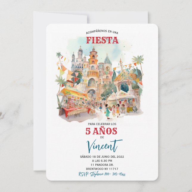 Invitación de Fiesta 40 Años Mujer Einladung (Vorderseite)