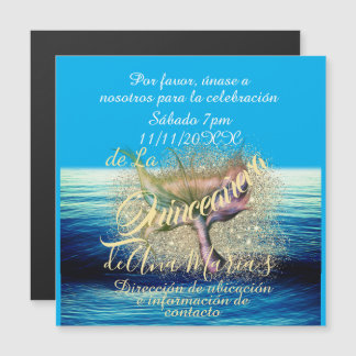 Invitación de fiesta de cumpleaños de la sirena magneteinladung