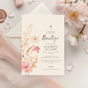 Invitación de Flores Silvestres para Bautizo Einladung