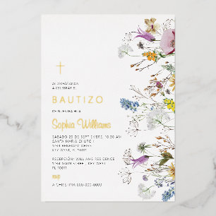 Invitación de Flores Silvestres para Bautizo Folieneinladung