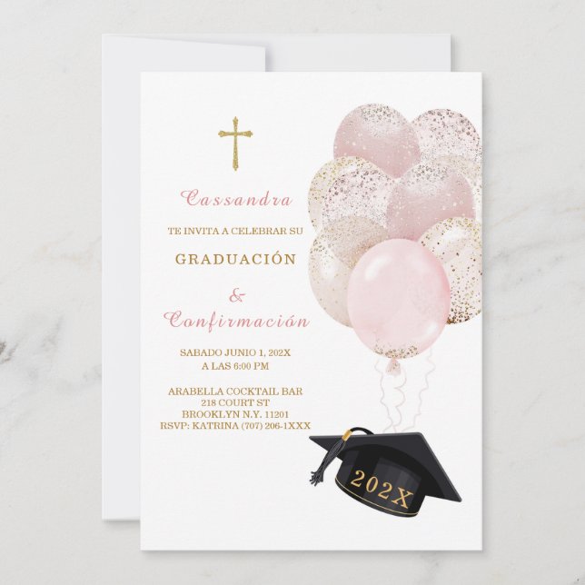 Invitación de Graduación y Confirmación Einladung (Vorderseite)