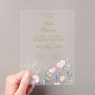 Invitación de quinceañera elegante Acryl Acryleinladungen
