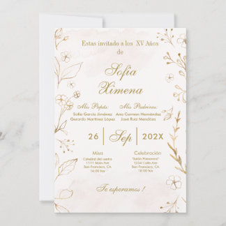 Invitación de quinceñera elegante einladung