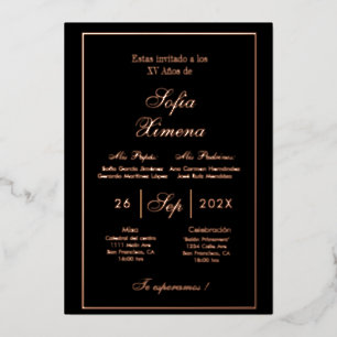 Invitación de quinceñera folieneinladung