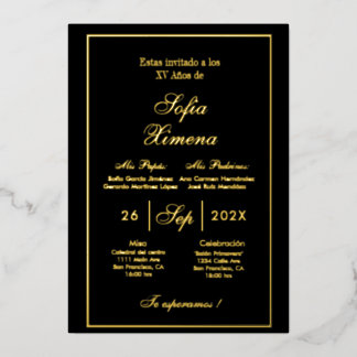 Invitación de quinceñera folieneinladung