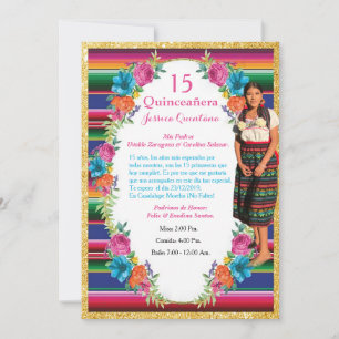 Invitación de Quinceñera Mexicana Einladung