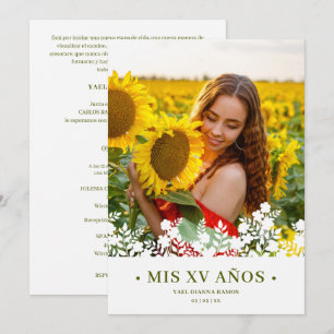 Invitación Elegante Chic Blumenrahmen Spanisches F Einladung