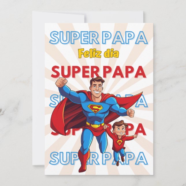 INVITACION FELIZ DIA SUPER PAPA EINLADUNG (Vorderseite)