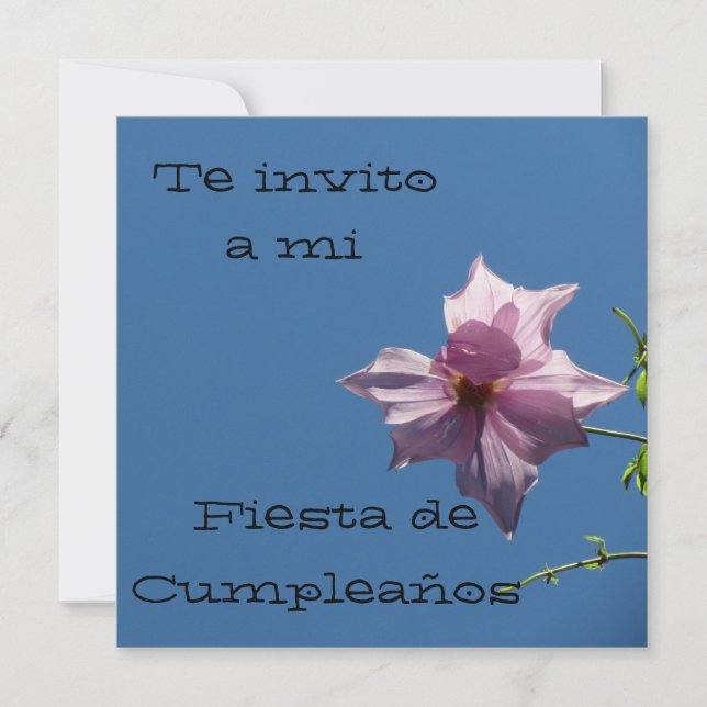 Invitación - Fiesta de Cumpleaños - Azul y Rosa Einladung (Vorderseite)
