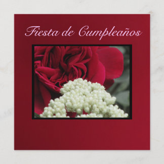 Invitación - Fiesta de Cumpleaños - Rosa roja Einladung