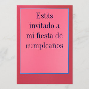 Invitación - Fiesta de Cumpleaños - Rosada y Roja Einladung