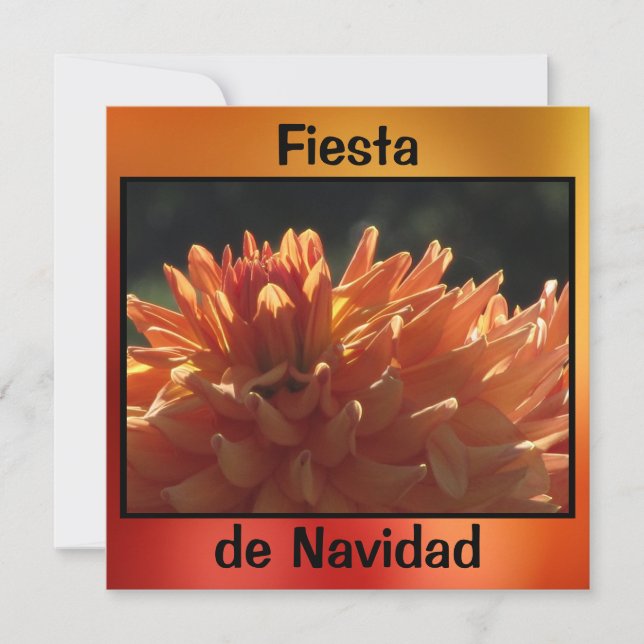 Invitación - Fiesta de Navidad - La Dalia Naranja Einladung (Vorderseite)