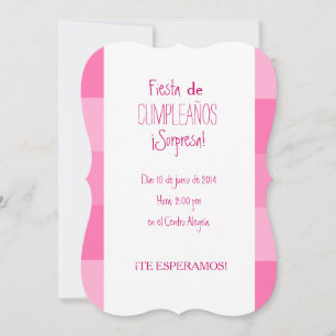 Invitación - Fiesta Sorpresa de cumpleaños - Rosa Einladung
