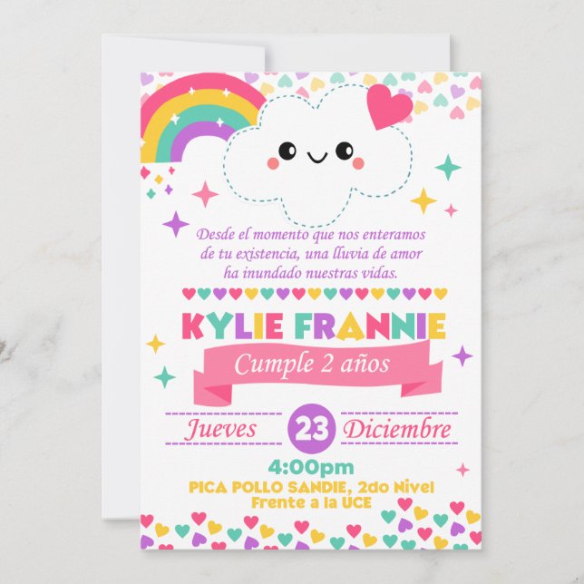 Invitación lluvia de amor  einladung (Vorderseite)