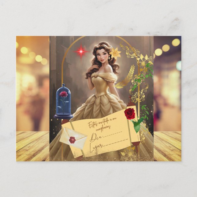 invitacion magica la bella y la bestia postkarte (Vorderseite)