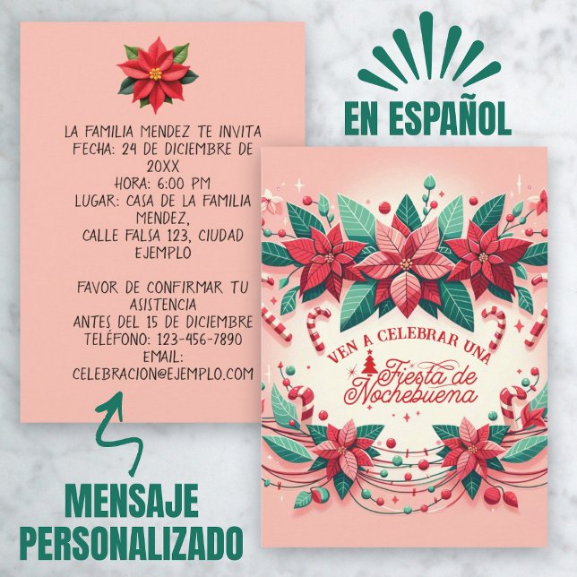 Invitación Mexican Fiesta de Nochebuena Spanisch Einladung (Invitación Mexican Fiesta de Nochebuena Spanish Invitation)