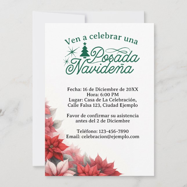 Invitación Mexican Posada Navideña Spanisch Einladung (Vorderseite)