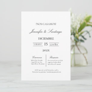 Invitación minimalista para boda einladung
