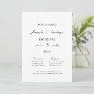Invitación minimalista para boda einladung