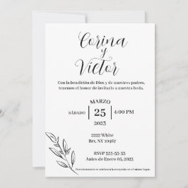 Invitacion minimalistas en español einladung