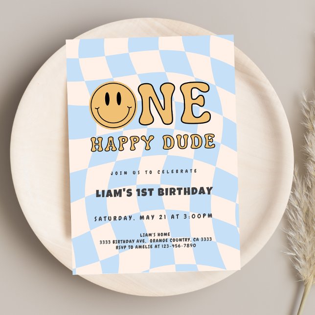 INVITACIÓN ONE HAPPY DUDE BIRTHDAY EINLADUNG (Von Creator hochgeladen)
